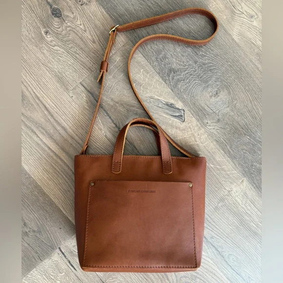 Portland Leather Tan Leather Tote with Removable Strap - Picture 5 of 13